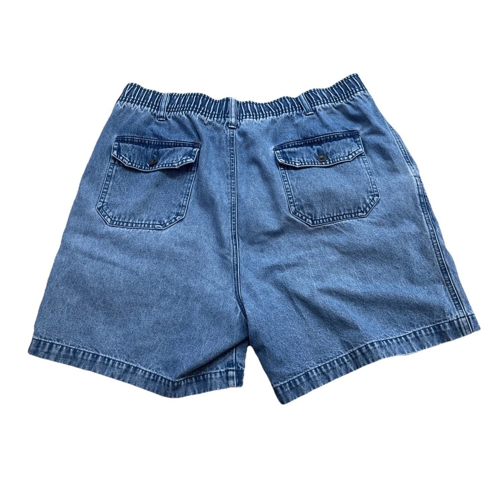Vintage Eddie Bauer Women's 36"Waist Shorts Denim Jean Blue Elastic Waist - Picture 2 of 6